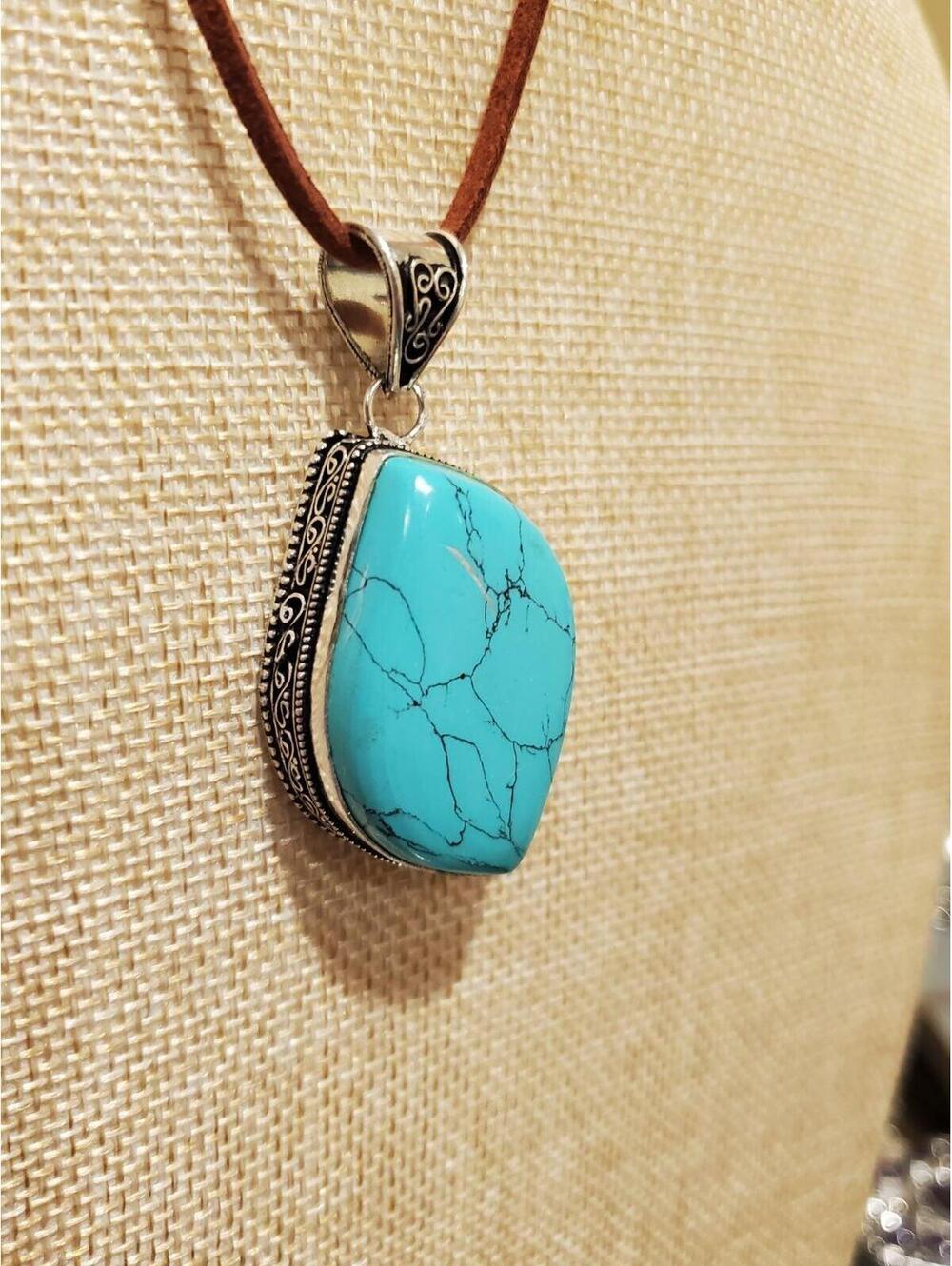 925 turquoise Necklace - Picture 2 of 12